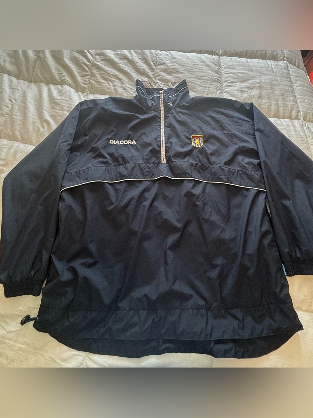 Vintage Aston Villa Diadora Soccer Pullover Windbreaker Jacket XL